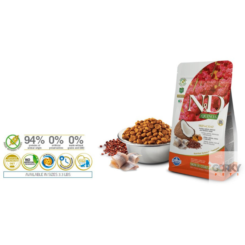 N&D Cat (Quinoa) Skin & Coat - Arenque – Dieta Hipoalergénica