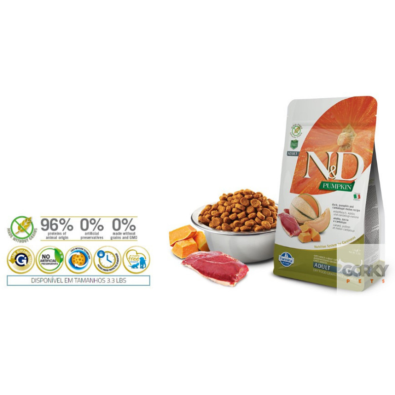 N&D Cat (GF Abóbora) Adult - Pato & Meloa – Ração Sem Cereais