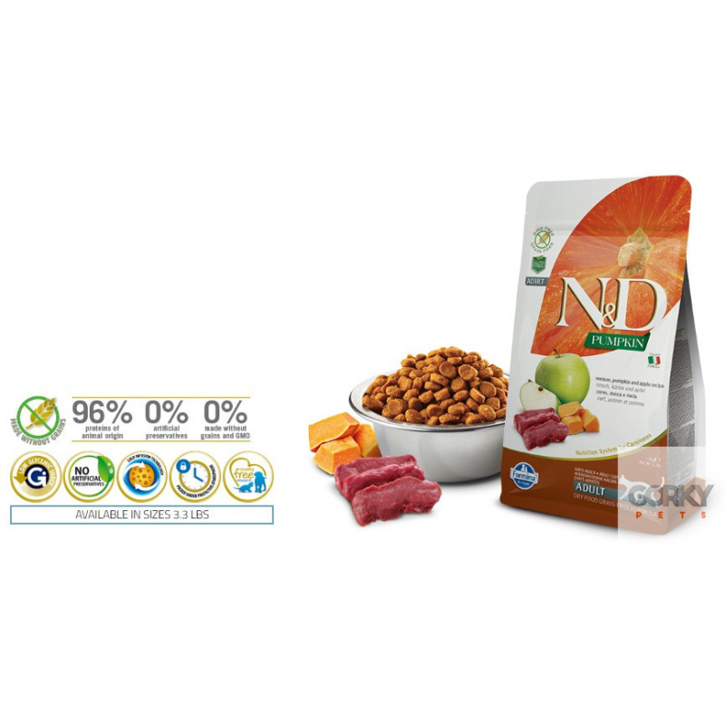 Farmina N&D Pumpkin Venison, Pumpkin & Apple – Ração Sem Cereais para Gatos Adultos