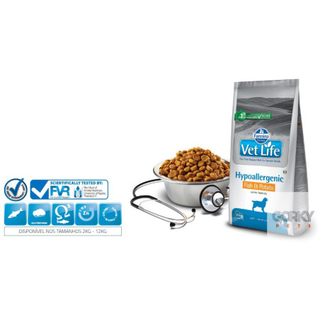 Farmina Vet Life Hypoallergenic Fish & Potato | Ração Hipoalergénica para Cães Adultos
