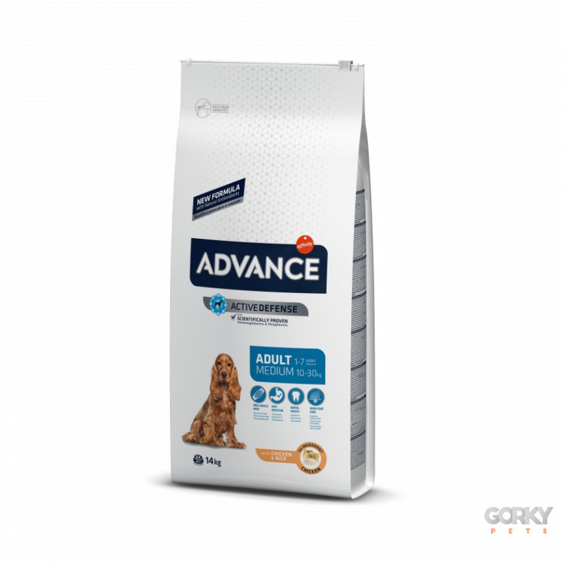 Advance Dog Medium Adult – Frango & Arroz | Nutrição Completa Adultos Raças Médias
