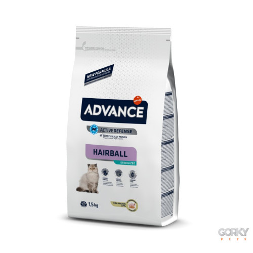 Advance Cat Sterilised Hairball – Ração de Peru & Cevada para Gatos Esterilizados