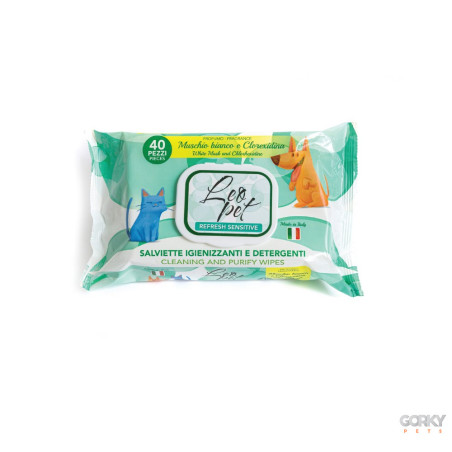 LEOPET - Toalhitas Perfumadas Musgo Branco & Clorexidina | GORKY PETS