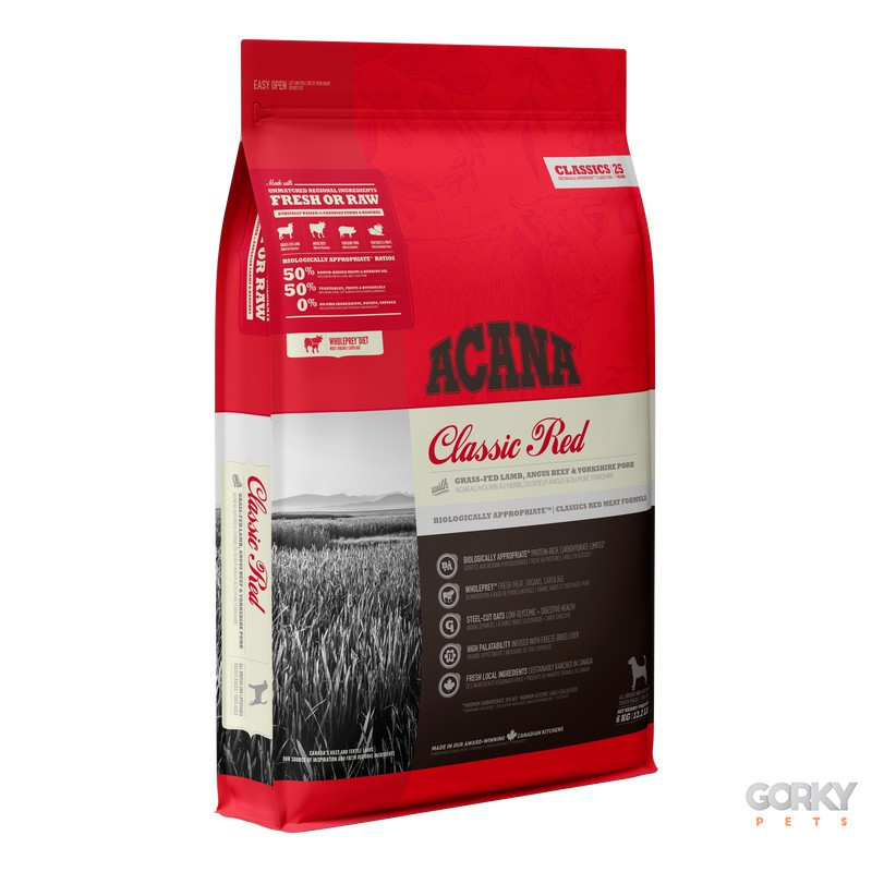 Acana Classic Red – Ração com Carne de Vaca, Cordeiro e Porco para Cães Adultos