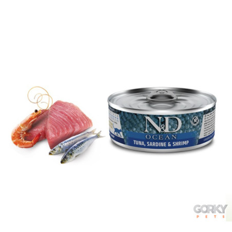 Farmina N&D Ocean Tuna, Sardine & Shrimp Adult – Comida Húmida Completa para Gatos Adultos