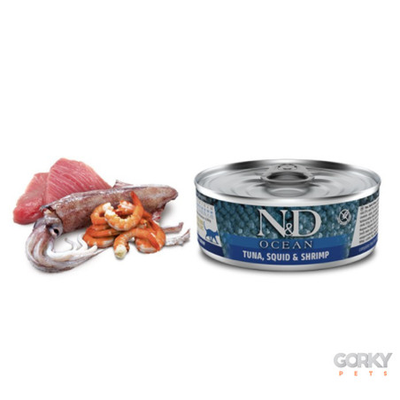 Farmina N&D Ocean Tuna, Squid & Shrimp Adult – Comida Húmida Completa para Gatos Adultos