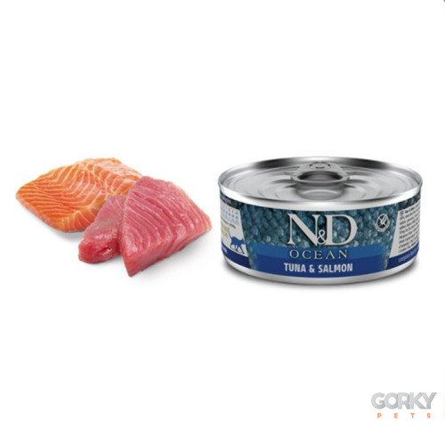 N&D Cat (Ocean) Adulto Húmido - Atum & Salmão – Alimento Completo