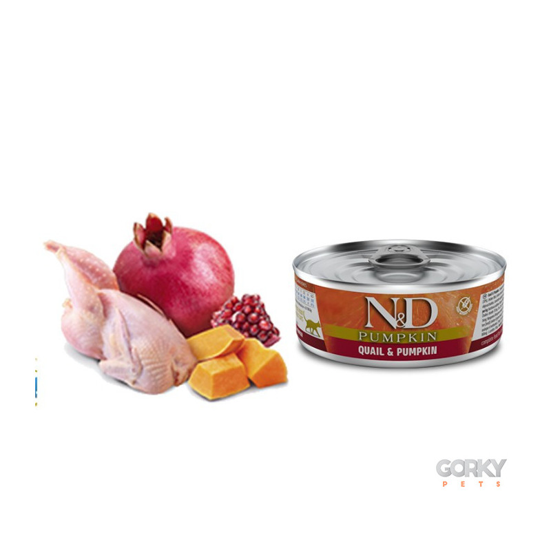 N&D Cat (GF Abóbora) Adult Húmido - Codorniz & Abóbora – Ração Sem Cereais