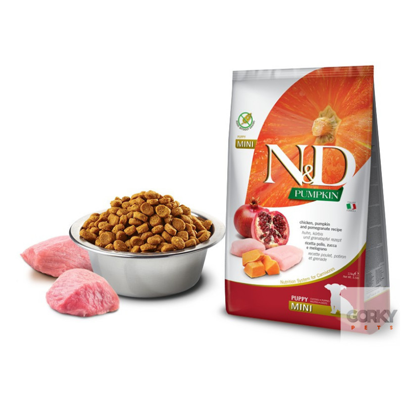 N&D Chicken, Pumpkin & Pomegranate Puppy Mini | Ração Seca Sem Cereais para Cachorros Mini