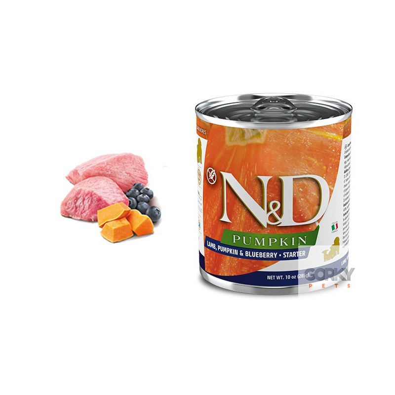 N&D Dog (GF Abóbora) - Latas Starter  Borrego