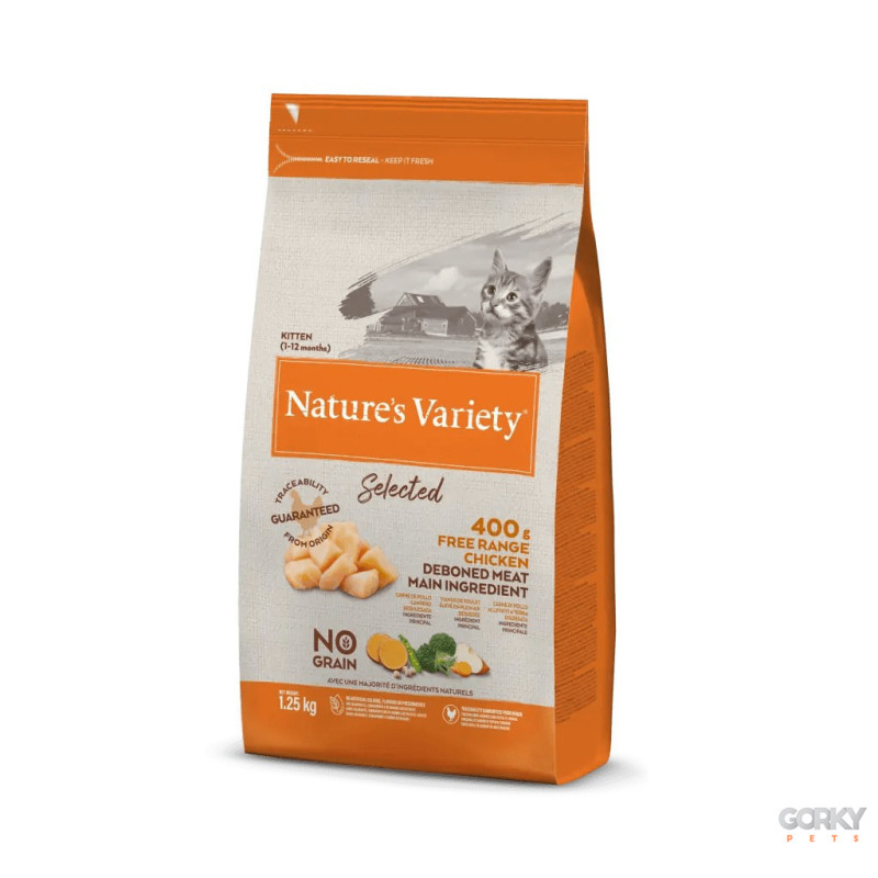 Nature’s Variety Cat No Grain Kitten Frango – Ração Sem Cereais para Gatinhos e Gatas Gestantes/Lactantes