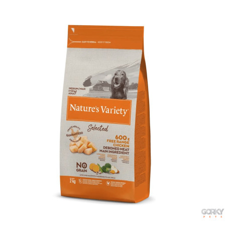 Nature's Variety Selected Adult Medium/Maxi Grain Free Frango | Ração Natural Sem Cereais