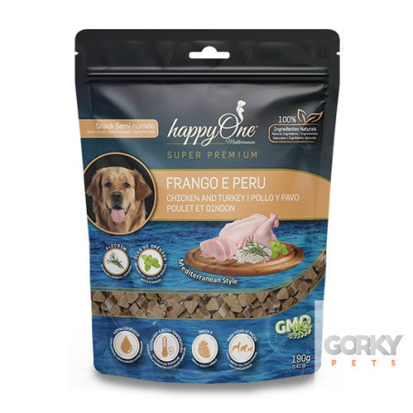 happyOne Mediterraneum Snack Frango e Peru | Snack Cão