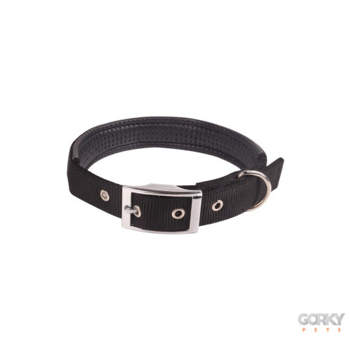 Coleira Preta Nylon Acolchoada - GP Acessórios | GORKY PETS