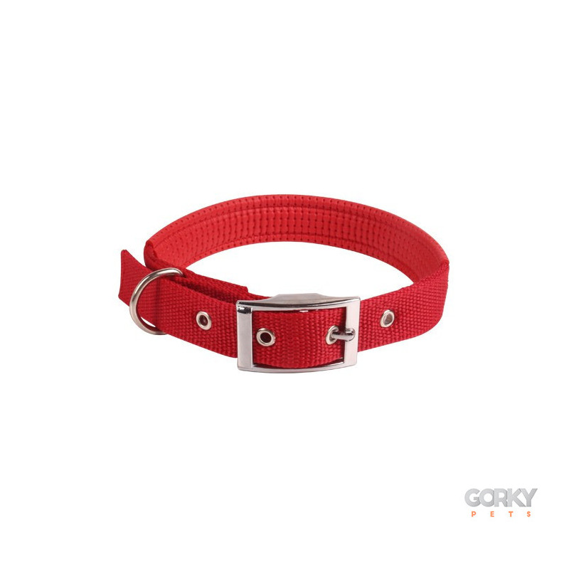 Coleira Vermelha Nylon Acolchoada - GP Acessórios | GORKY PETS