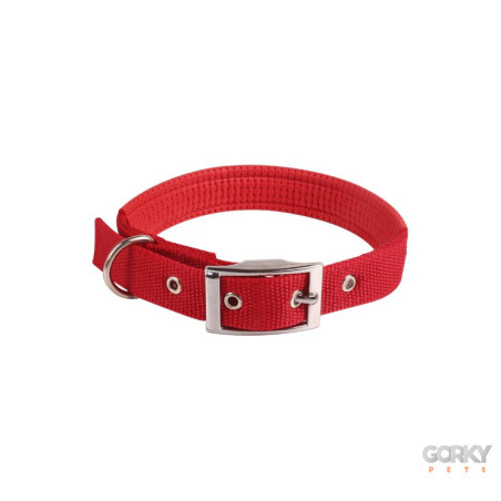 Coleira Vermelha Nylon Acolchoada - GP Acessórios | GORKY PETS