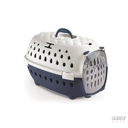 Transportadora TRAVEL CHIC Branco e Azul - Stefanplast | GORKY PETS