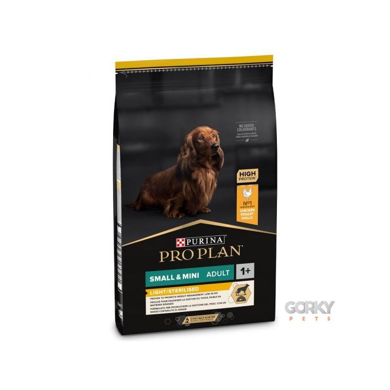 Purina PRO PLAN Cão Adulto Pequeno & Mini Light / Sterilised Rico em Frango | Ração Superpremium Light para Cães Pequenos Esteri