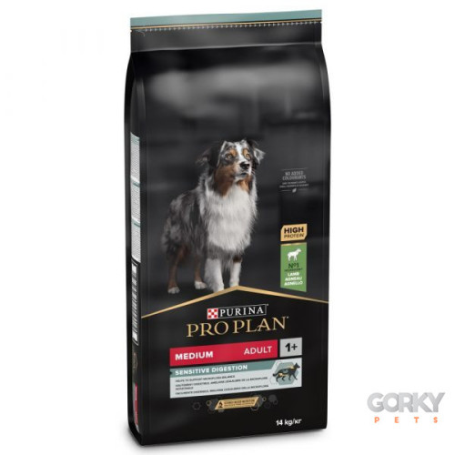 PRO PLAN Cão Adulto Médio Digestão Sensível Rico em Borrego | Ração Superpremium para Cães Médios com Digestão Sensível