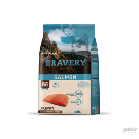 Ração Bravery Puppy Medium/Large Grain Free – Salmão