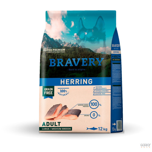 Ração Bravery Adult Medium/Large Grain Free – Arenque