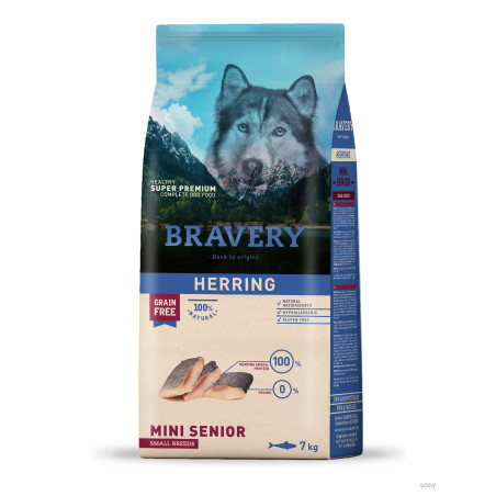 Ração Bravery Senior Mini Grain Free – Arenque