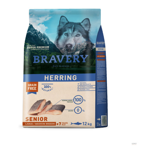 Ração Bravery Senior Medium/Large Grain Free – Arenque