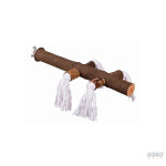 Poleiro em Madeira Natural 25cm c/Cordas | GORKY PETS