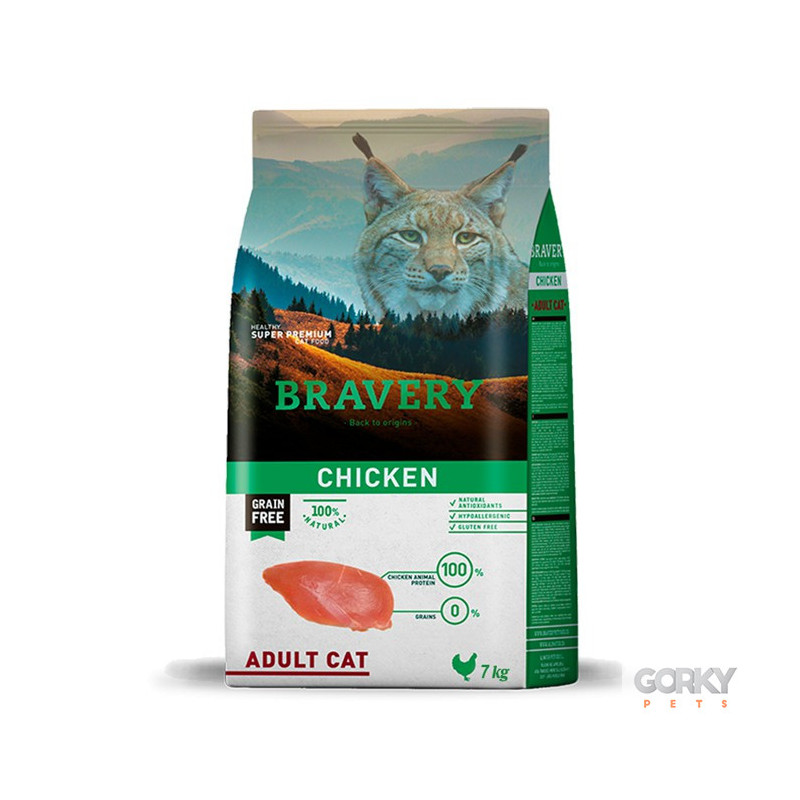 Ração Bravery Cat Grain Free Adult – Frango