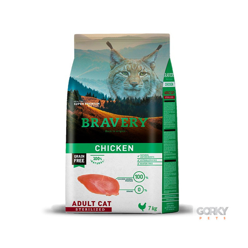 Ração Bravery Cat Grain Free Adult Esterilizado – Frango
