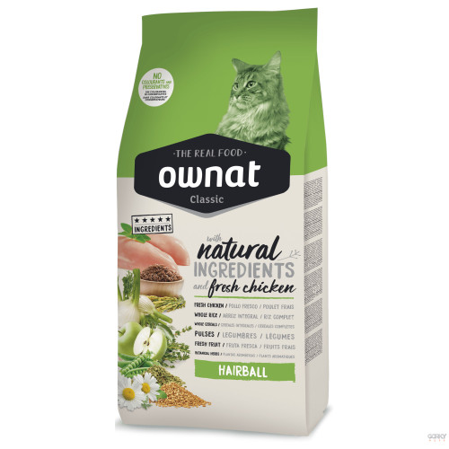 Ownat Cat Classic Hairball | Alimentação para Gato Adulto | Ração Natural