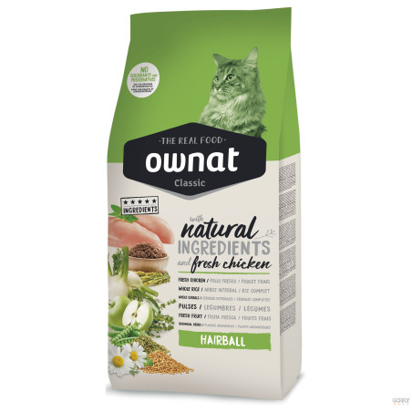 Ownat Cat Classic Hairball | Alimentação para Gato Adulto | Ração Natural