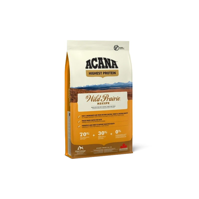 Acana Wild Prairie – Ração Natural com Frango, Peru e Ovos para Cães Adultos