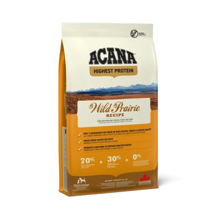 Acana Wild Prairie – Ração Natural com Frango, Peru e Ovos para Cães Adultos
