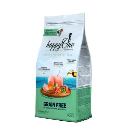 happyOne Mediterraneum Light & Senior - Carne Fresca | Ração Cão