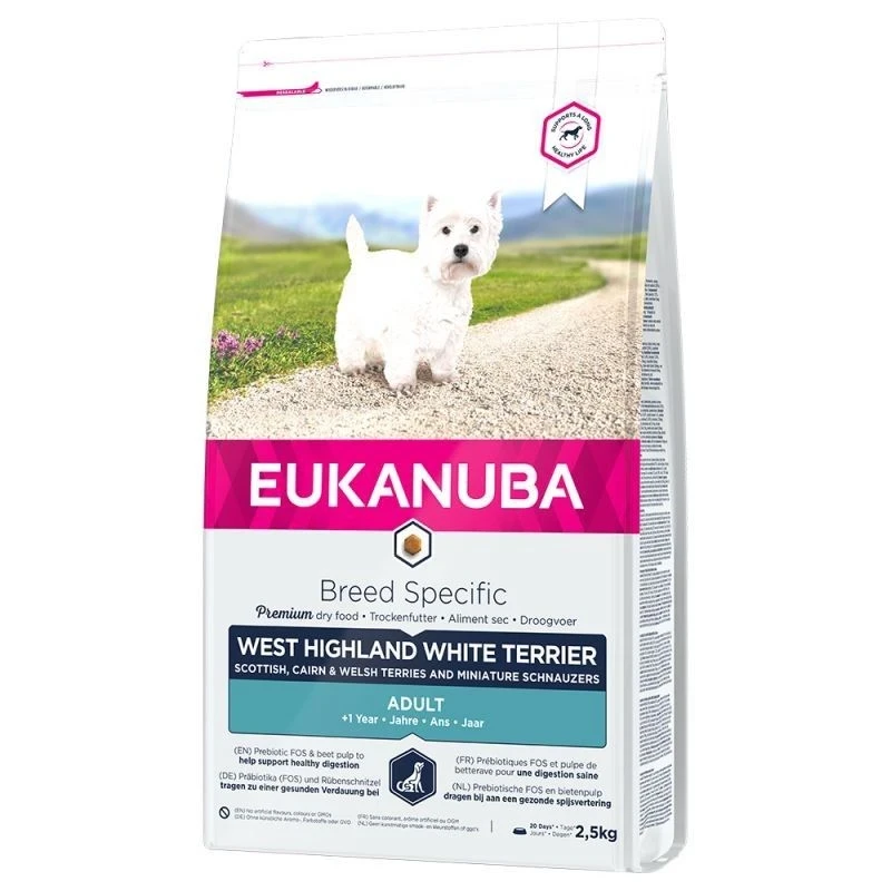 Eukanuba West Highland Terrier Adult – Ração Específica para Westie