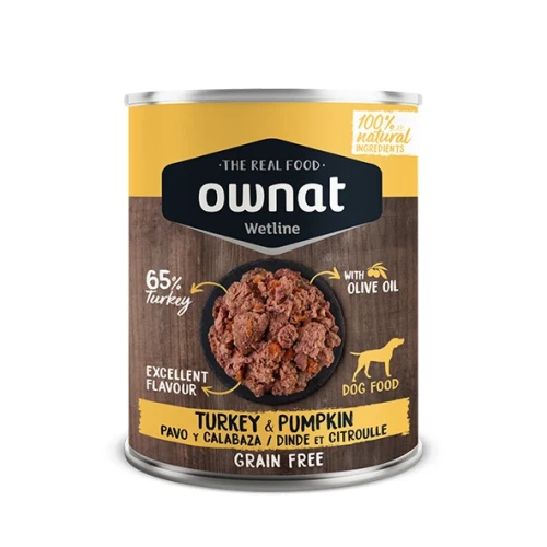 Ownat Dog Wetline – Lata Peru & Abóbora | Alimento Húmido Natural para Cães