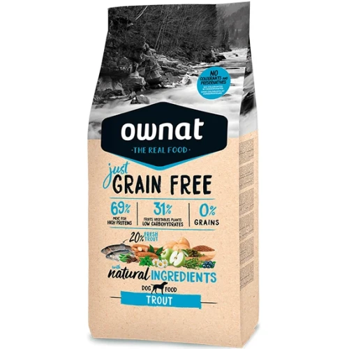 Ownat Dog Just Grain Free Trout – Ração Grain Free para Cão Adulto Sensível