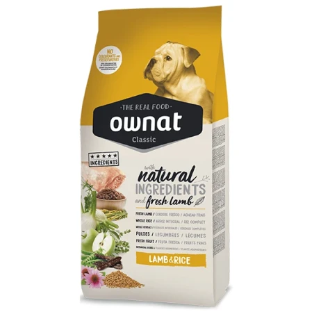 Ownat Dog Classic Lamb & Rice – Ração para Cão Adulto Sensível