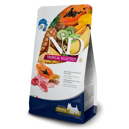 Farmina N&D Tropical Mini Borrego Ração Cão Adulto Raça Pequena