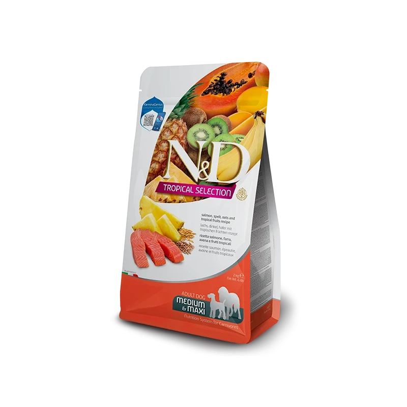 Farmina N&D Tropical Medium Maxi Salmão Ração Cão Adulto