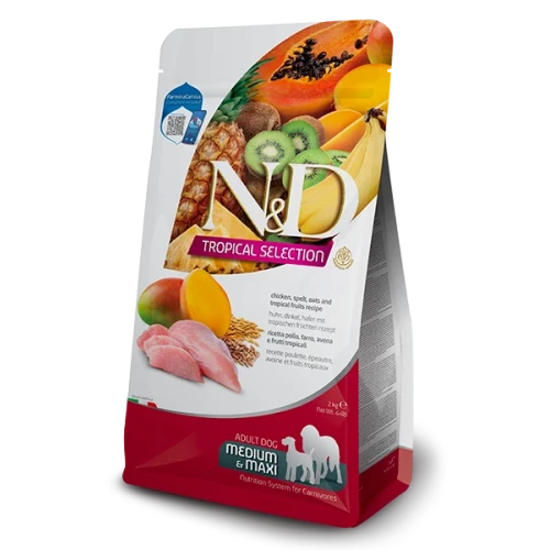 Farmina N&D Tropical Medium Maxi Frango Ração Cão Adulto