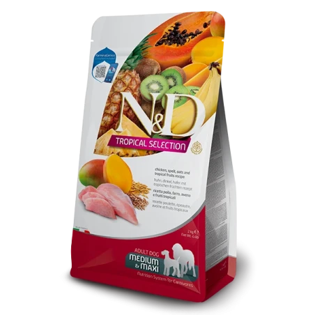 Farmina N&D Tropical Medium Maxi Frango Ração Cão Adulto