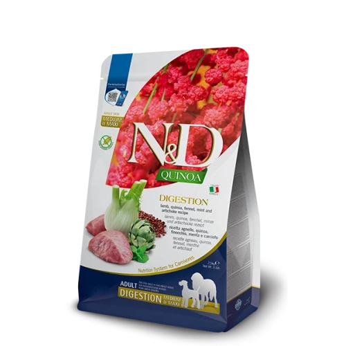 N&D Quinoa Digestion Lamb Medium & Maxi – Ração Sem Cereais