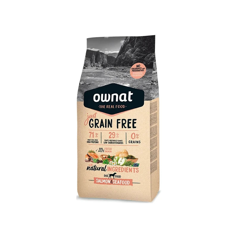 Ownat Dog Just Grain Free Salmon & Seafood – Ração Grain Free para Cão Adulto