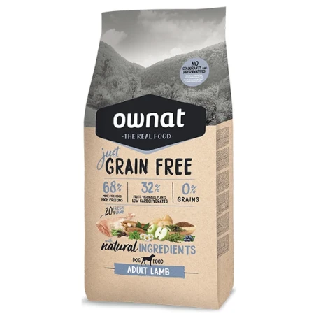 Ownat Dog Just Grain Free Lamb – Ração Grain Free para Cão Adulto Sensível