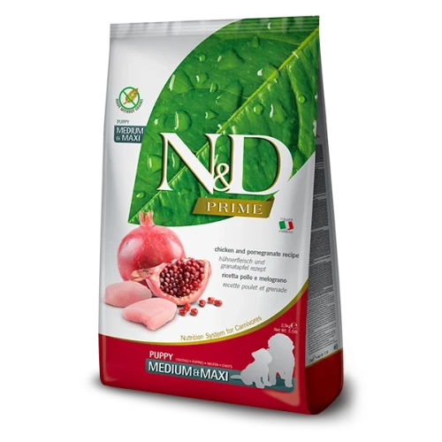 Farmina N&D Prime Chicken & Pomegranate Puppy Medium & Maxi - Ração Superpremium