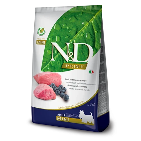 Farmina N&D Prime Lamb & Blueberry Adult Mini – Sem Cereais