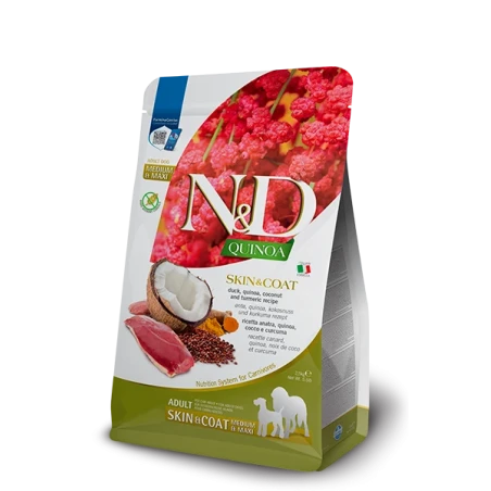 Farmina N&D Quinoa Skin & Coat Duck Medium & Maxi - Ração Superpremium Sem Cereais