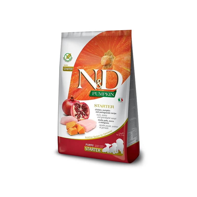 Farmina N&D Pumpkin Starter Puppy Frango & Romã – Ração Sem Cereais